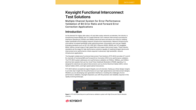 Keysight Functional Interconnect Test Solutions
